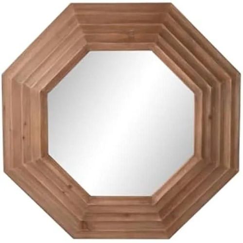 Miroir mural - HOME ESPRIT - Moderne - Marron naturel - 124 x 124 cm - Bois massif