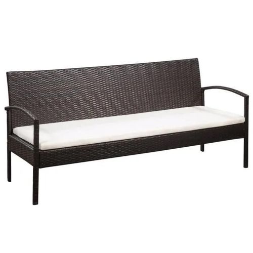 Vidaxl Canapé De Jardin À 3 Places Avec Coussins Marron Résine Tressée