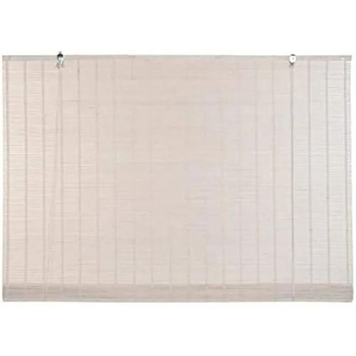 Store Enrouleur - Dkd Home Decor - Blanc - 122x15x15 Cm - Bambou Et Polyester - Intérieur