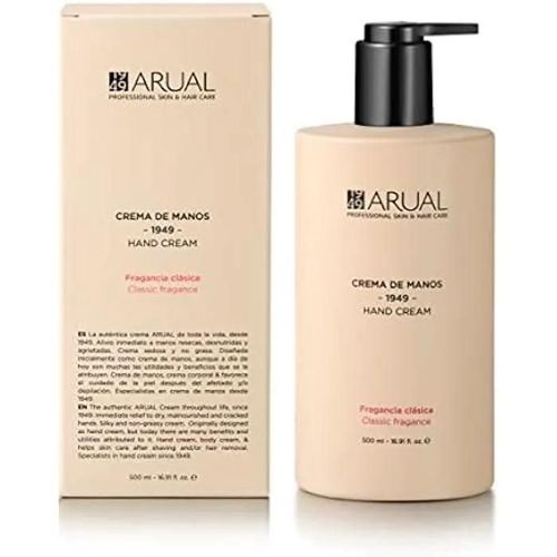 Crème Pour Les Mains - Arual - 500 Ml - Hypoallergénique - Répare Et Hydrate - Pour Tous Types De Peau 