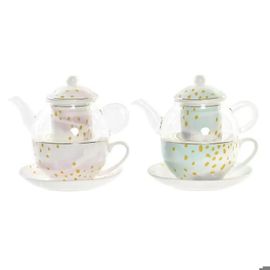 Théière Verre Porcelaine Dkd Home Decor (X2)