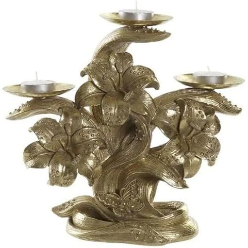 Bougeoir - DKD HOME DECOR - Standard - Couleur Or - Matériau Rés - Dimensions 26x12x23 cm