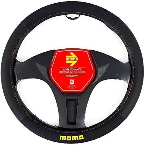 Housse De Volant - Momo - Universelle - Carbone Noir Et Rouge - Antidérapante - Confortable