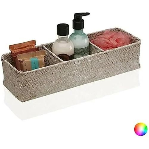 Panier Multi-Usage - Versa - Algue - 3 Compartiments - Gris - 12 X 8 X 36 Cm