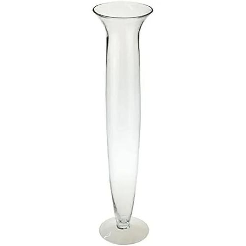 Vase - DKD Home Decor - Verre Transparent - 14 x 14 x 60 cm - Objets Décoratifs - Style Contemporain