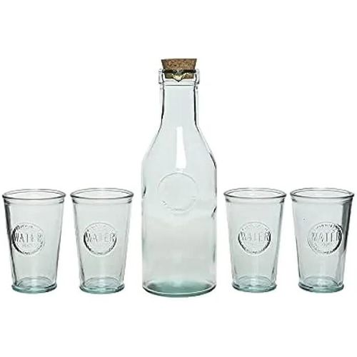 Kaemingk Lot De 4 Bouteilles En Verre Avec 4 Verres Transparent