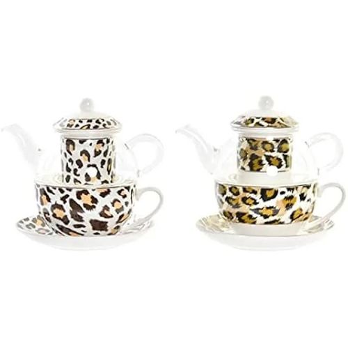 Théière - Dkd Home Decor - Verre Et Porcelaine - Multicolore - 32x40x30 Cm - Pour Adultes