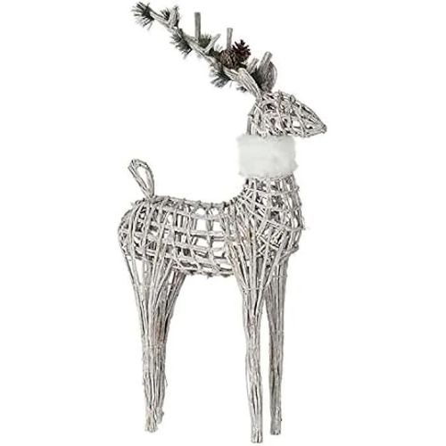 Décoration de Noël - DKD Home Decor - Standard - Blanc - Osier - 94x54x22 cm