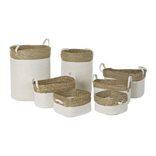 Panier de rangement coton fibre naturelle DKD Home Decor 41x41x52,5 cm (x7)