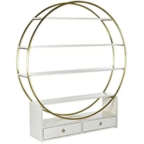 Étagère - Dkd Home Decor - Standard - Métal Et Peuplier - Blanc Et Doré - 160 X 35 X 180 Cm
