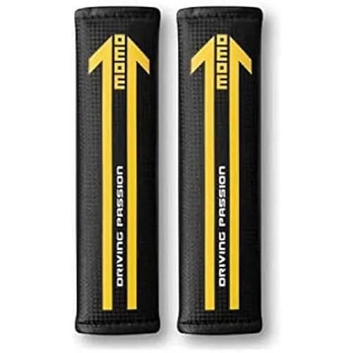Coussins De Ceinture De Sécurité - Momo - Noir Mat - Universels - Confort Optimal - Faciles À Installer