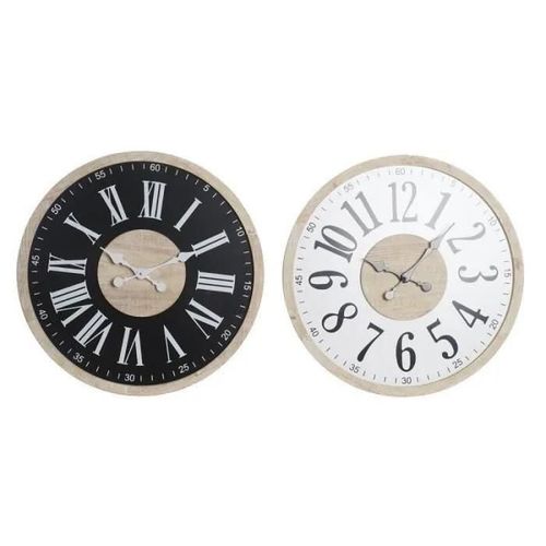 Horloge Murale - LANA DECO - Noir MDF Blanc - 60 cm - Design Contemporain - Intérieur