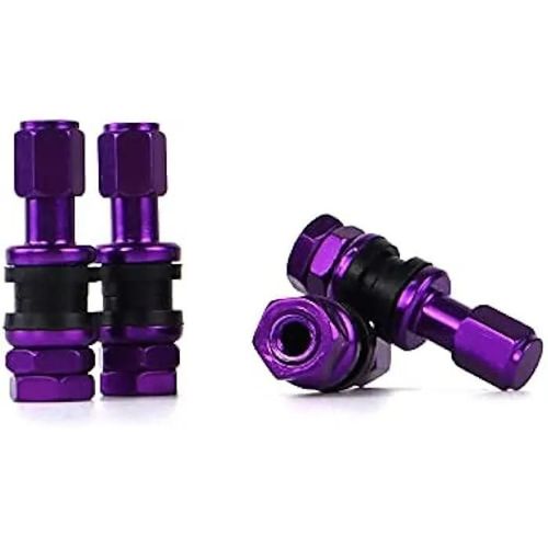 Valve Omp - Aluminium - Violet - Ajustement Universel - 4 Pièces - Ronde