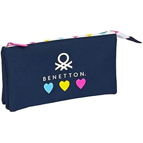 Trousse - SAFTA - Benetton Love - Bleu Marine - 22 x 12 x 3 cm - Zippée
