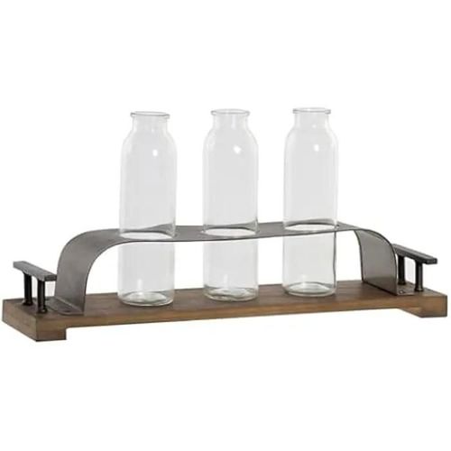 Vase décoratif - DKD Home Decor - Marron Noir - Verre et Métal - 45 x 11 x 22 cm - 3 pièces