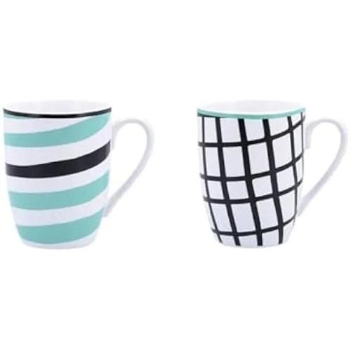 Mug - Bidasoa - Zigzag Multicolore - Céramique - 2 Pièces - 330 Ml