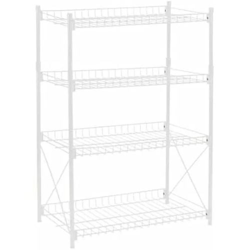 Étagère En Métal - Confortime - Blanc - 52 X 34 X 86 Cm - Lot De 2 Unités - Montage Facile