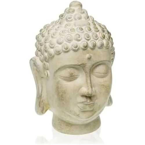 Objet décoratif - VERSA - FIGURA CABEZA DE BUDA - Couleur gris - Matière pierre - Style ethnique