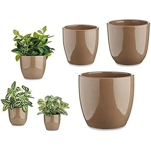 Ensemble De Pots De Fleurs - Ibergarden - Multicolore - Dimensions 22,5x22,5x18,5 Cm - Rond - Plastique