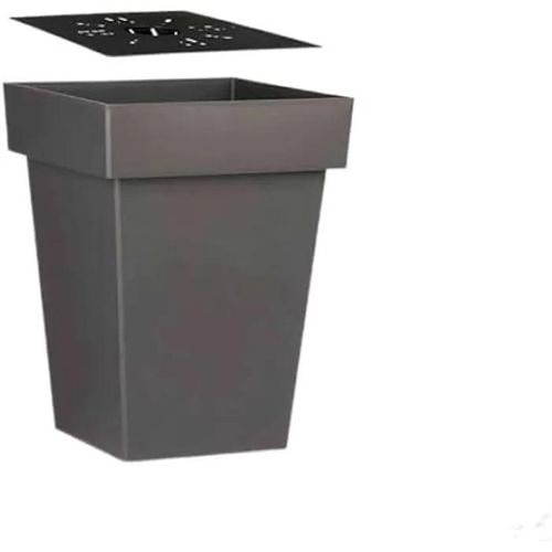 Pot De Fleurs - Ibergarden - Standard - Plastique - Gris - 37 X 37 X 82,5 Cm