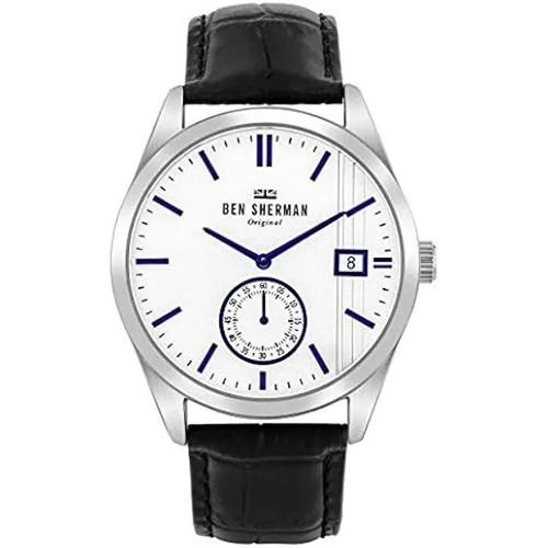 Montre - Ben Sherman - Mod. Spitalfields - Cuir Noir - Étanchéité 5 Atm - Quartz Analogique