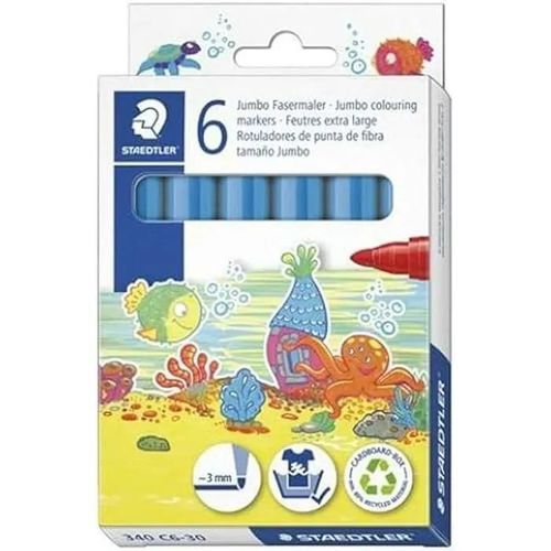 Marqueurs - Staedtler - Noris Club - Lot De 6 - Couleur Bleue - Opaque - Pour Enfants