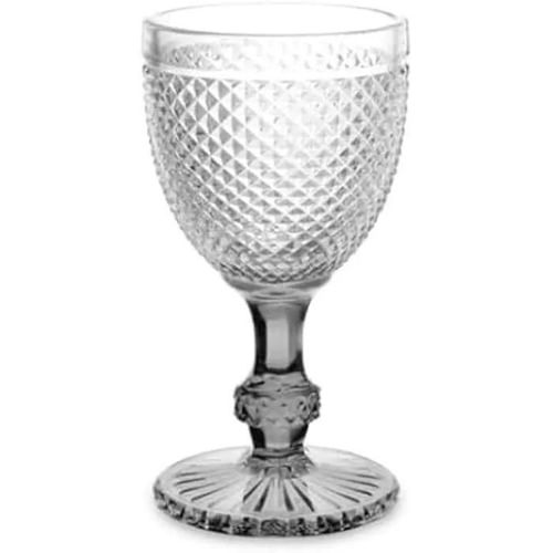 Verres À Vin - Vivalto - Lot De 6 - Diamant Transparent - 330 Ml - Verre À Pied