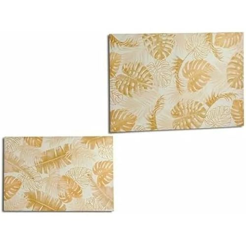 Toile décorative - GIFT DECOR - Feuille de plante dorée - 120 x 80 cm - 4 unités - Style contemporain