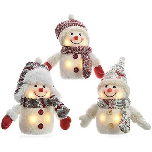 Bonhomme de neige - LUMINEO - Décoration de Noël - 4 LED - 20x19x10 cm - Intérieur