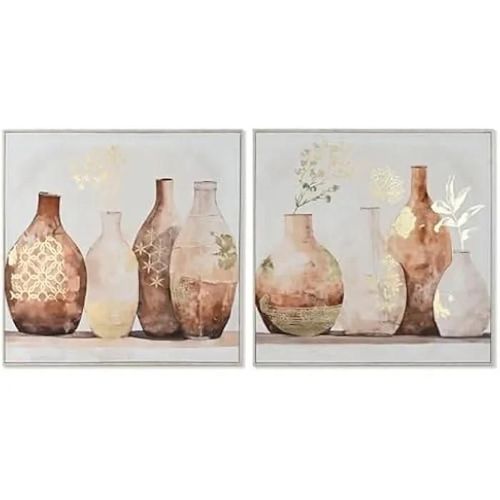 Tableau Décoration murale - HOME ESPRIT - Lot de 2 - Polystyrène - Beige - Style Scandinave