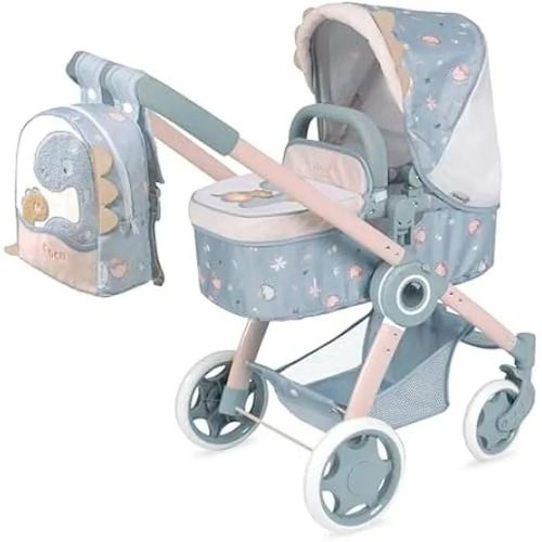 Poussette De Poupées - De Cuevas - Modèle Coco - Pliable - 3 En 1 - Roues Avant Rotatives