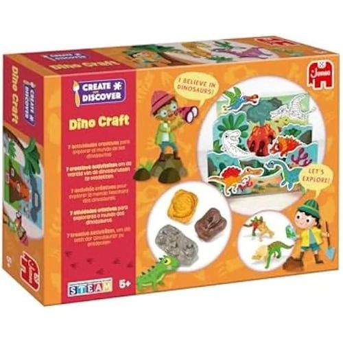 Kit De Bricolage - Jumbo - Dino Craft - 7 Activités - Multicolore - Pour Enfants À Partir De 5 Ans