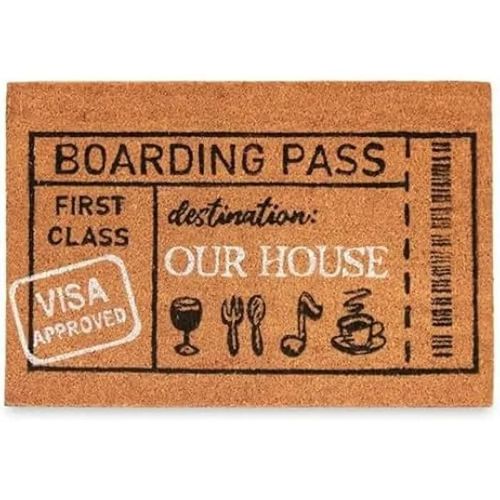 Paillasson - Gift Decor - Boarding Pass - Multicolore - 60 X 40 Cm - Fibres Naturelles