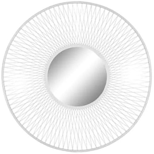 Miroir mural - HOME ESPRIT - Urbain - Métal blanc - 90 x 90 cm - Design contemporain