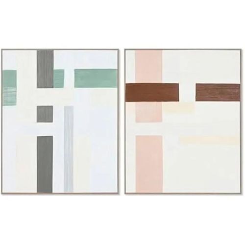 Tableau - HOME ESPRIT - Urbain - Multicolore - 2 unités - 82,2 x 4,5 x 102 cm