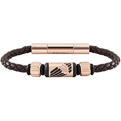 Bracelet - Police - 32017141 - Cuir Marron - Accessoire Élégant - Pour Homme