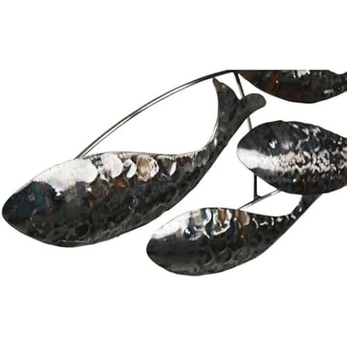 Miroir mural - HOME ESPRIT - Poissons - Métal argenté - 70 x 10 x 110 cm - Décoration contemporaine