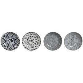 Assiette Creuse - Marque - Assortiment Décoré - Porcelaine - 20 Cm - Lot De 4 Pièces