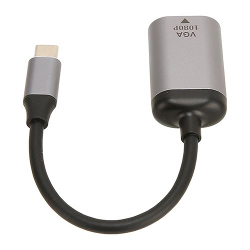 Adaptateur USB C vers VGA en alliage d'aluminium 1920x1200 60Hz, Transmission Stable, adaptateur de Type C vers VGA pour ordinateur portable et de bureau