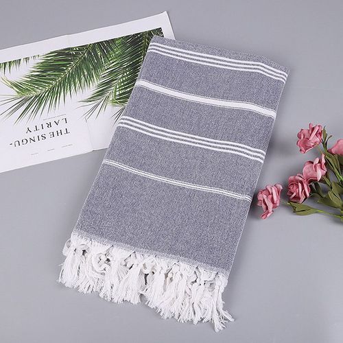 Serviette De Bain Rayée À Pampilles Surdimensionnées,Serviette En Coton Turc,Couverture Adaptée Pour La Plage,La Piscine,Le Spa,La Salle De Sport,Solide,100x180cm - Type Purple-100x180 Cm