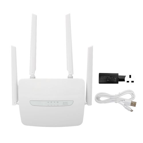 Routeur WiFi 4G LTE CPE avec emplacement pour carte SIM, antenne externe 150Mbps, prise en charge de 32 utilisateurs, Port WAN LAN, point d'accès Wifi 100-240V, prise britannique