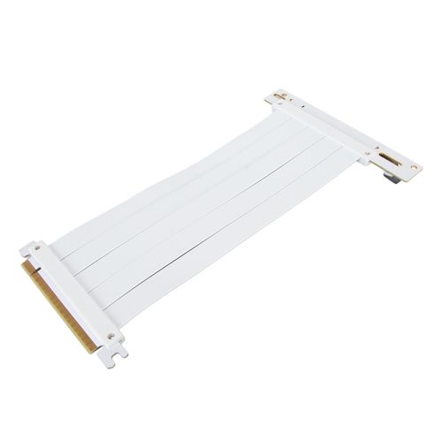 Câble Riser PCIE 4.0 X16 Port d'extension de carte d'extension flexible haute vitesse Câble d'extension GPU à 90 degrés pour RTX 4090 Blanc 60 cm / 23,6 pouces