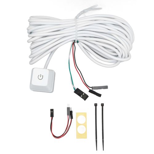 Interrupteur D'alimentation Pc Clé MéCanique Blanche Interrupteur Bleu RéTro-éClairé Plug And Play Bouton D'alimentation Pc Pour Ordinateur De Bureau Gaming LumièRe Bleue CâBle De 13,1 Pieds