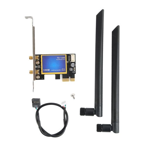 Carte WiFi PCIE 2.4G 5G double bande 1200Mbps Bluetooth 4.0 carte WiFi PCIE adaptateur réseau sans fil de bureau