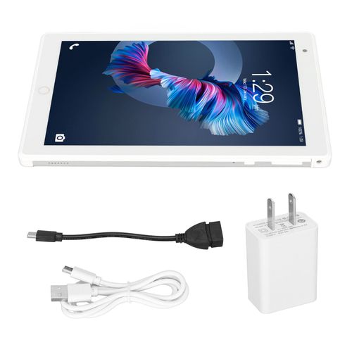 Tablette 8 pouces argentée extensible, 128 go, prise en charge des appels, 4 go 64 go de RAM, avant 200w arrière 800w, 1920x1200, pour Android 10
