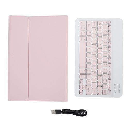 Étui pour clavier de tablette pour Xiaomi pour Redmi Pad SE 11 pouces 2023, étui pour tablette à Distance sans fil de 33 pieds avec clavier Bluetooth rose