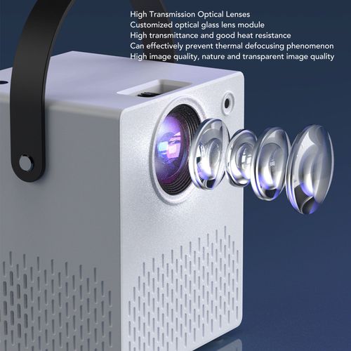 Mini projecteur multifonction 1 Go de RAM 8 Go de ROM pour Android 9.0 Interface multimédia HD Interface USB DC AV Projecteur portable HD 720P 110-240 V Prise UE
