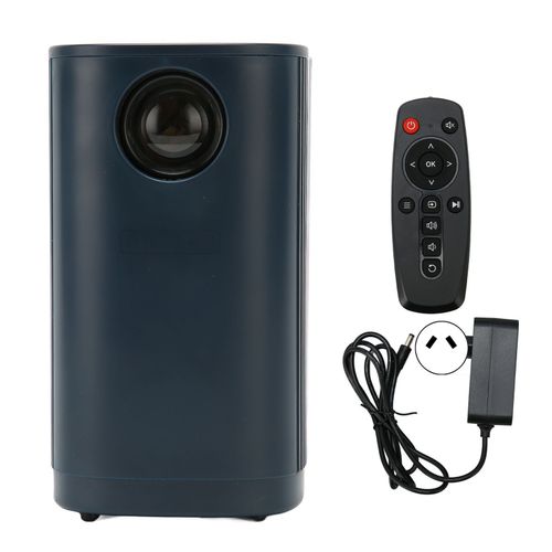 Mini projecteur 1080P 16 à 100 pouces, télécommande de projection, double haut-parleur, projecteur portable pour famille et extérieur, prise AU bleue 100-240V