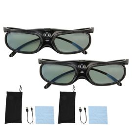 DLP Link ¿ lunettes 3D rechargeables, rafraîchissement 144Hz, Rotation de l'oeil gauche et droit, obturateur actif 3D pour projecteur