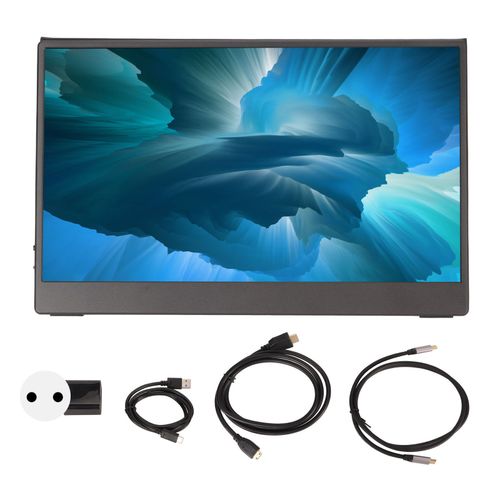 Moniteur d'ordinateur portable 14 pouces FHD 1080P HDR IPS moniteur de jeu externe avec mini interface multimédia HD haut-parleurs de port USB C pour prise Xbox EU